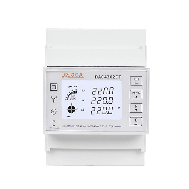 Dac4302CT DIN レール AC 三相 Modbus スマート エネルギー メーター マルチメーター