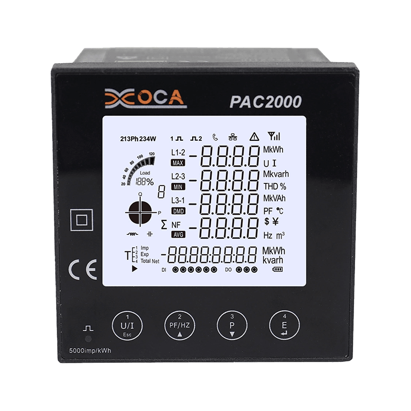 PAC2000 多機能インテリジェント LCD パネル デジタル電力計