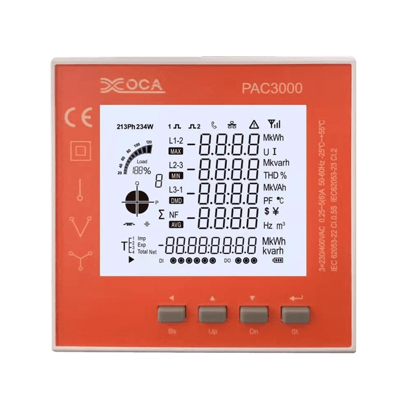 PAC3000 LCDインテリジェントパネルパワーメータ